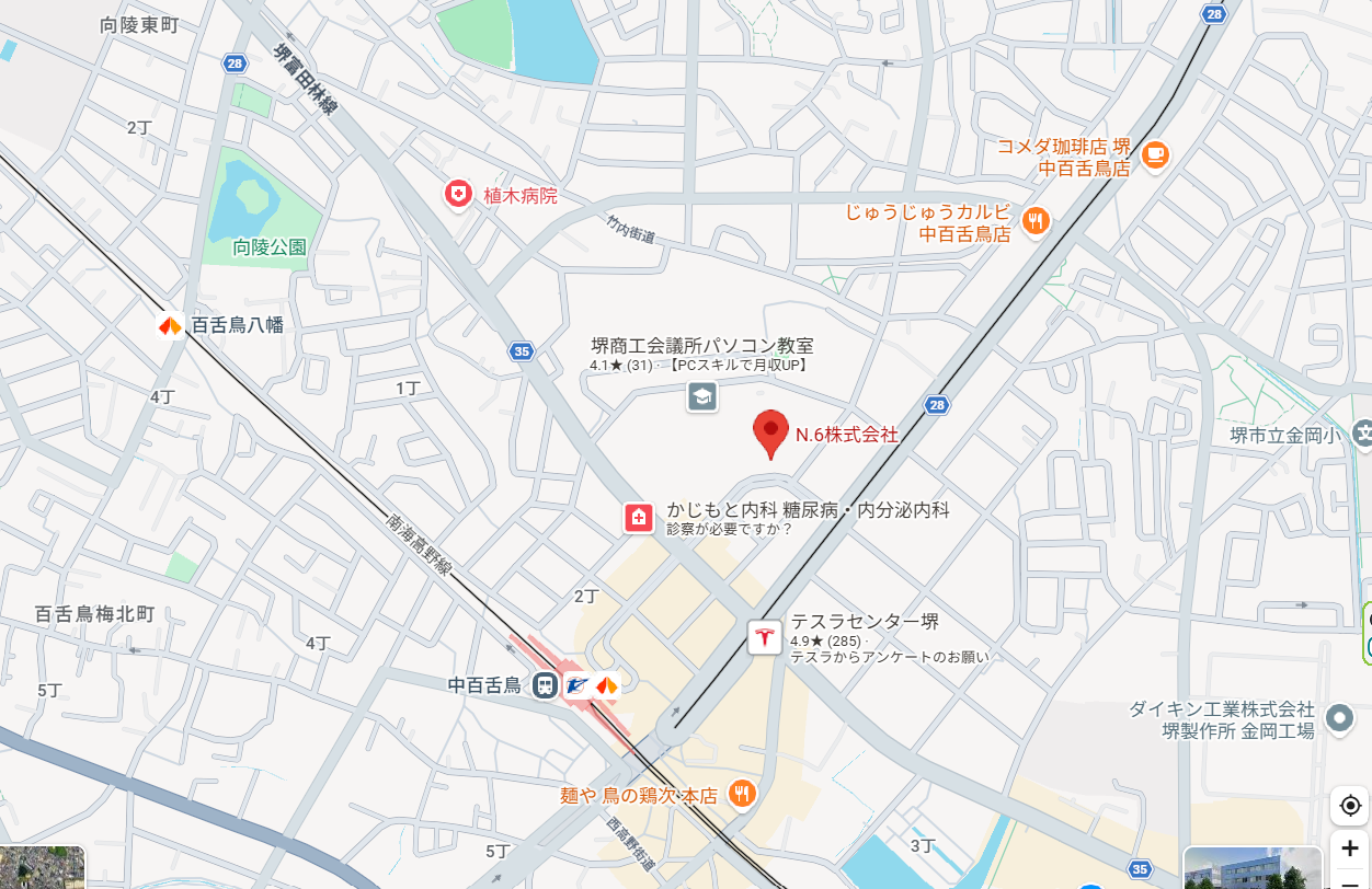 N.6株式会社 本社・LABO 周辺地図